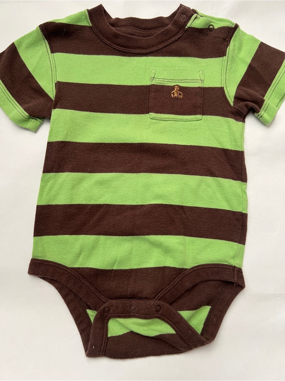 GAP Green and Brown Striped Baby Bodysuit